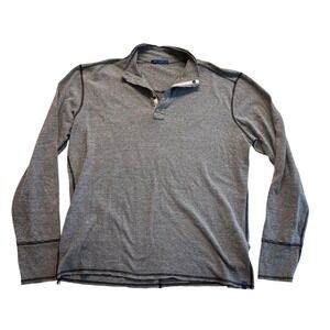 Agave Denim Cuyama Shirt Mens Large Grey Excellent Snap Henley AgaveLux USA